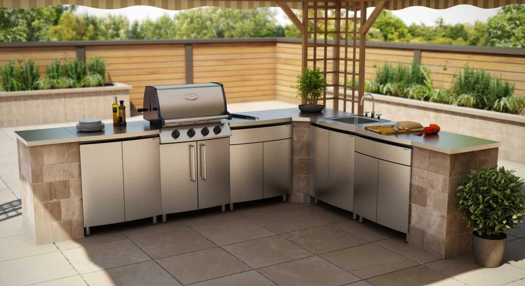 Outdoor stainless steel kitchen areas